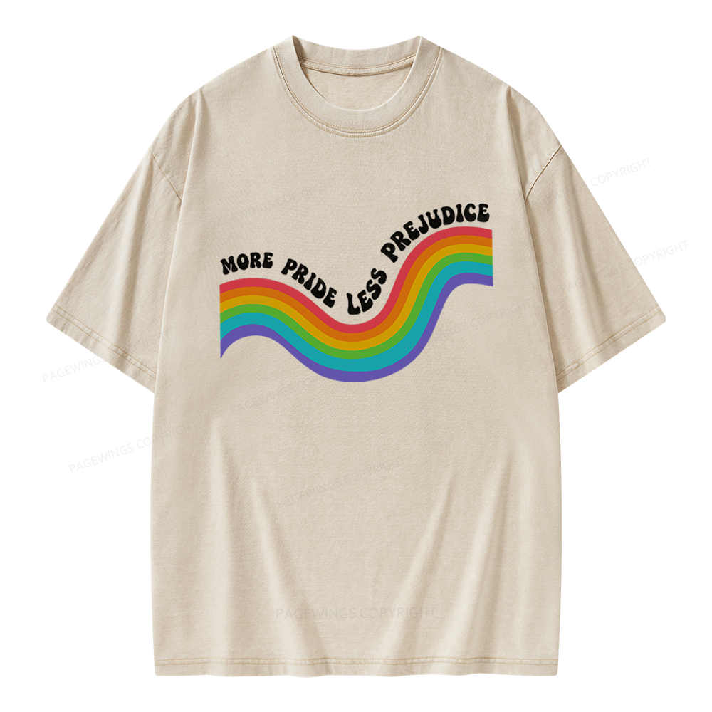 Pagewings More Pride Less Prejudice Unisex Washed T-shirt