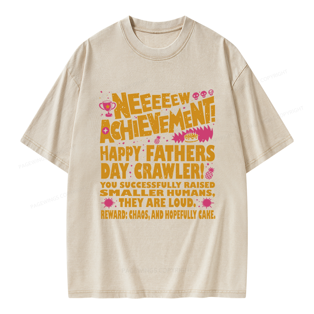 Pagewings Dad Achievement Unisex Washed T-shirt