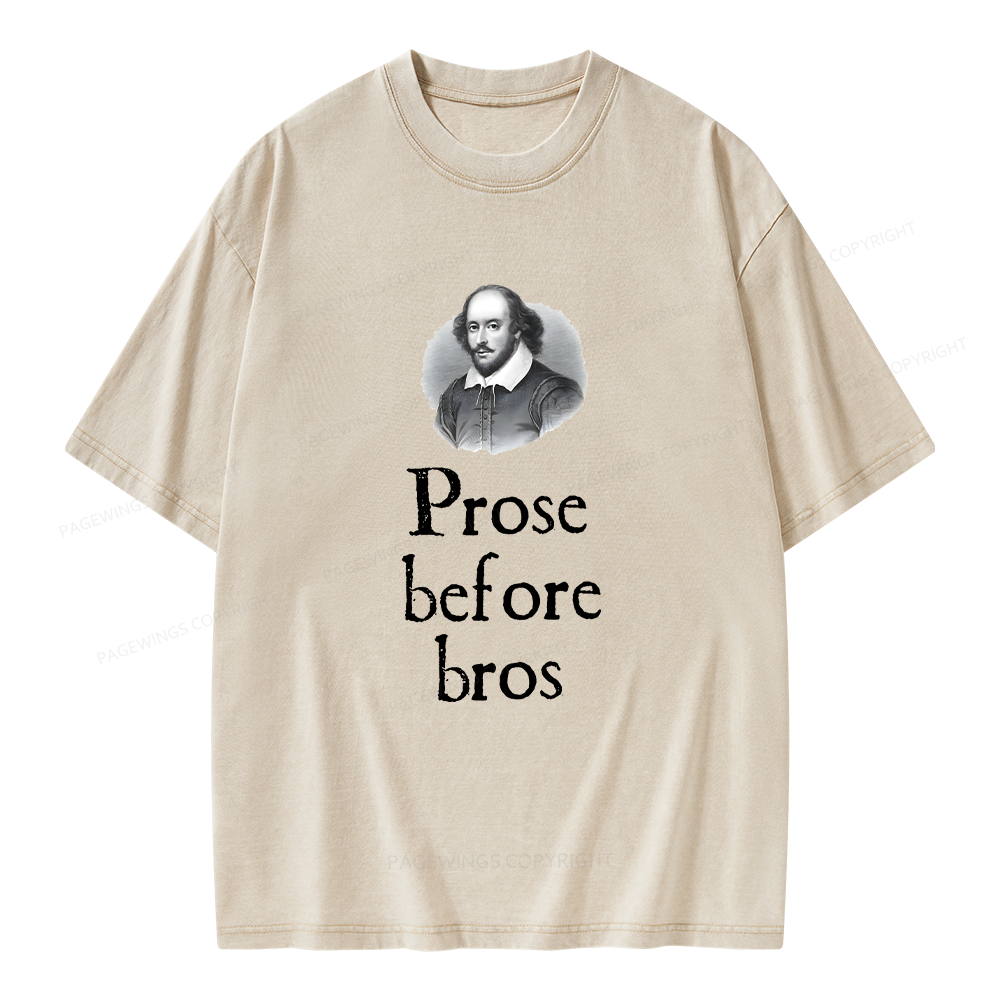 Pagewings Prose Before Bros Unisex Washed T-shirt