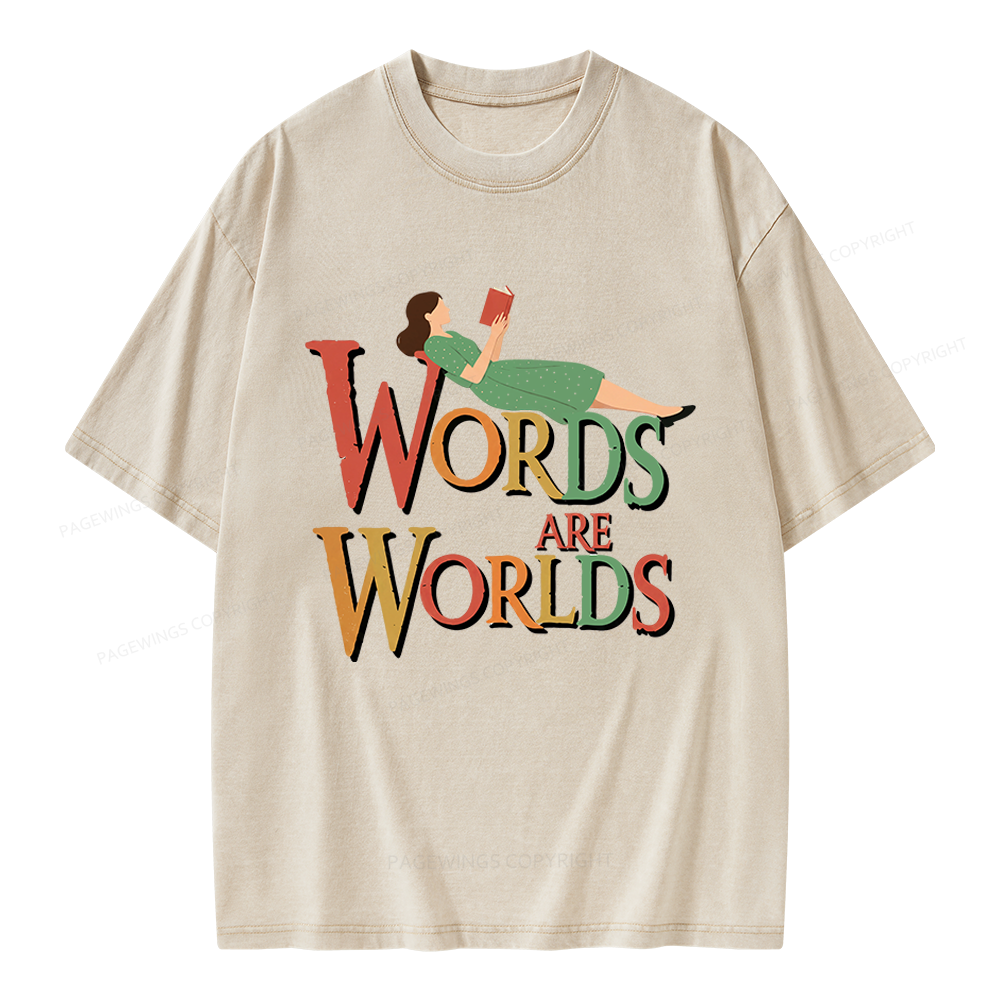 Pagewings Words Are Worlds Unisex Washed T-shirt