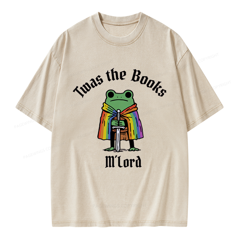 Pagewings Twas The Books Funny Unisex Washed T-shirt