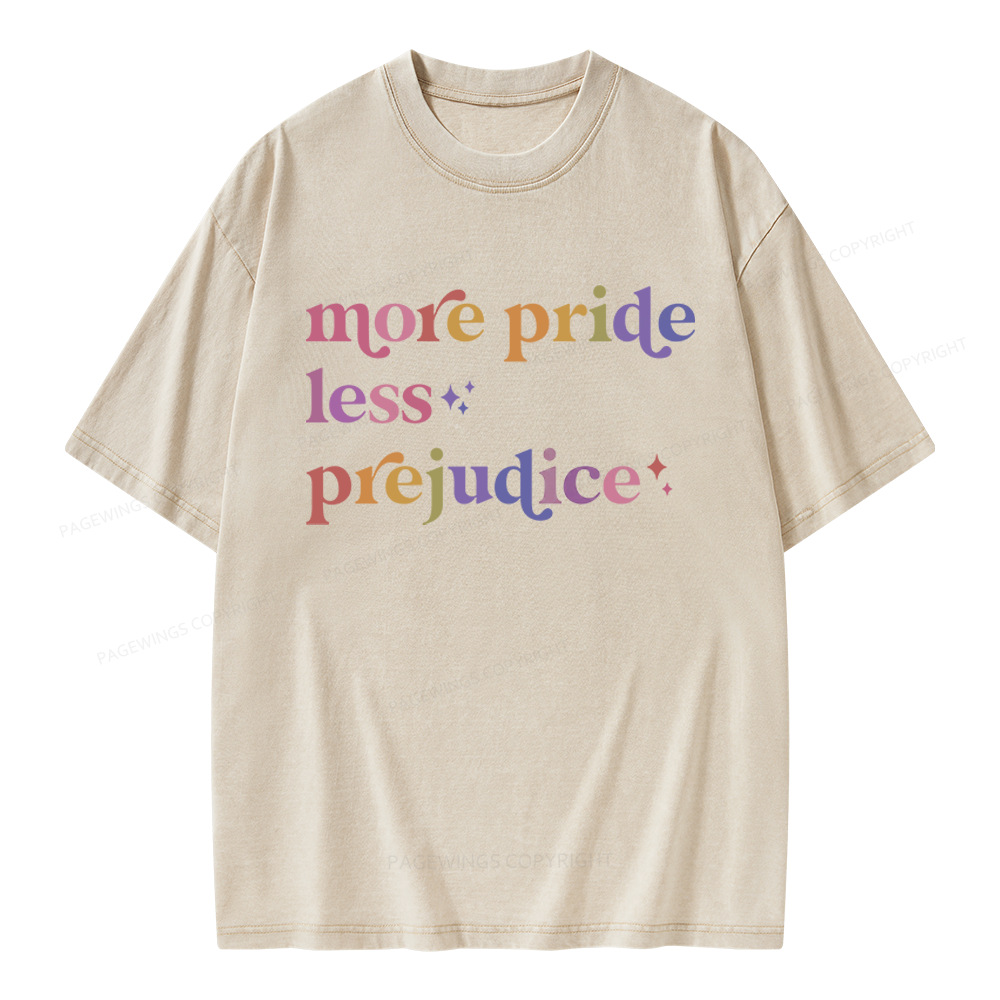 Pagewings More Pride Less Prejudice Unisex Washed T-shirt