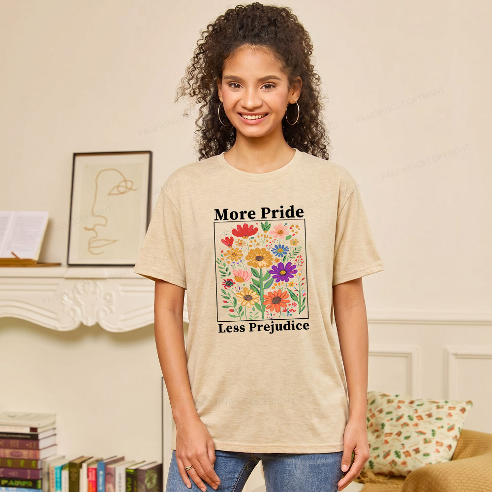 Pagewings Soft More Pride Less Prejudice Unisex Heather T-Shirt