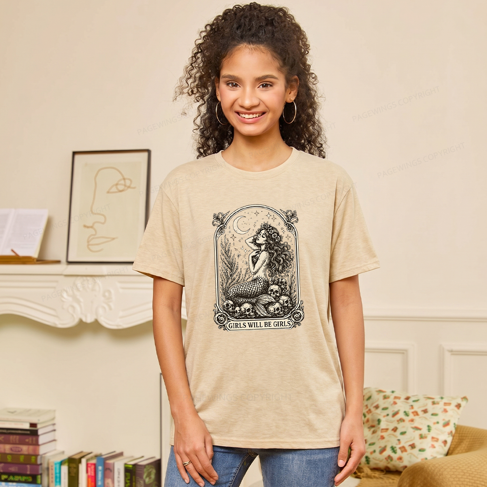 Pagewings Soft Girls Will Be Girls Unisex Heather T-Shirt
