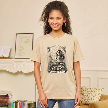 Pagewings Soft Girls Will Be Girls Unisex Heather T-Shirt