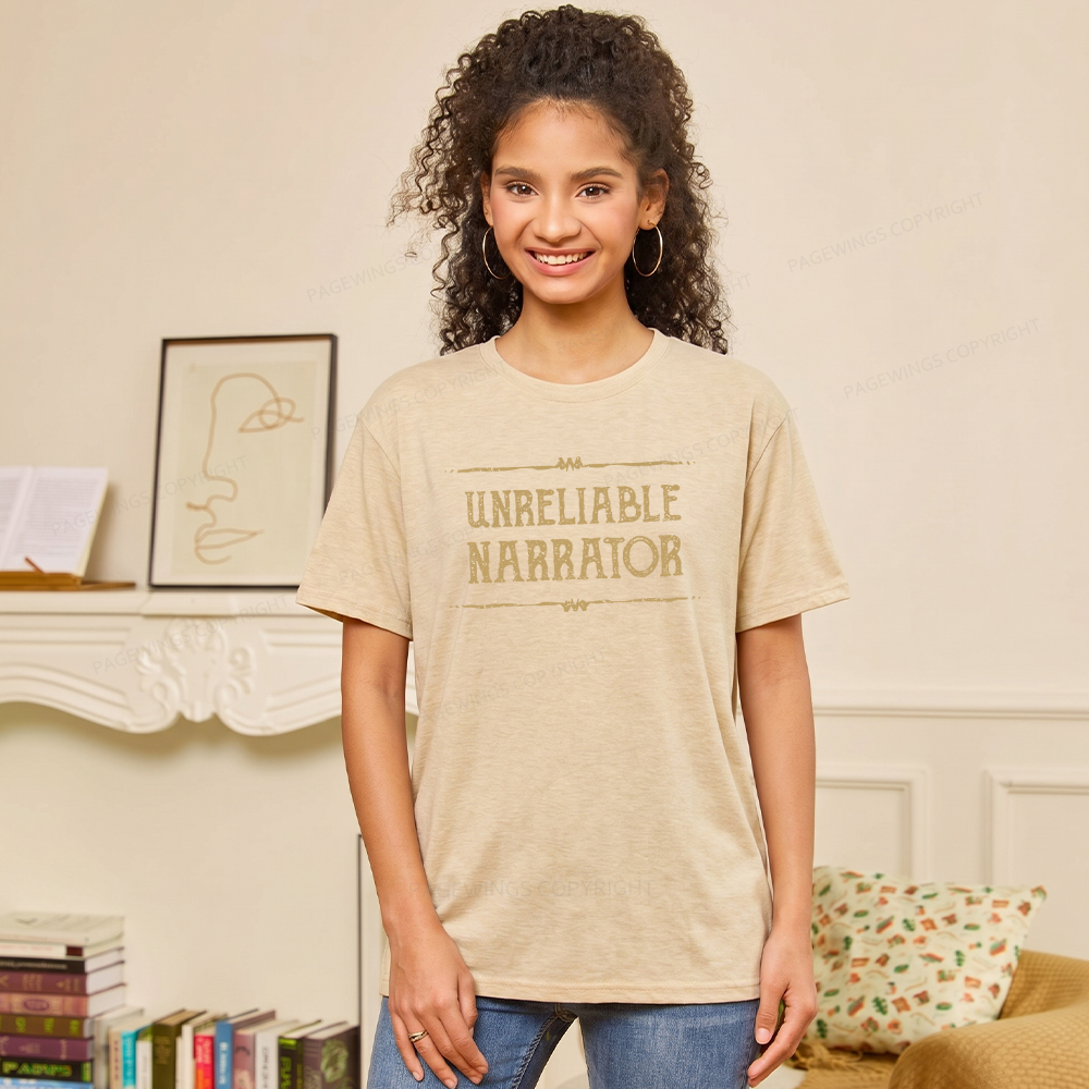 Pagewings Soft Unreliable Narrator Unisex Heather T-Shirt