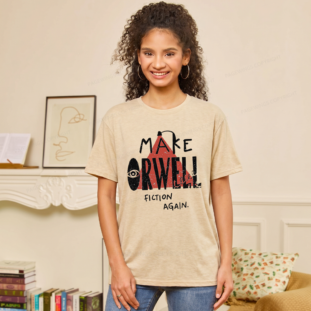 Pagewings Soft Make Orwell Fiction Again Unisex Heather T-Shirt