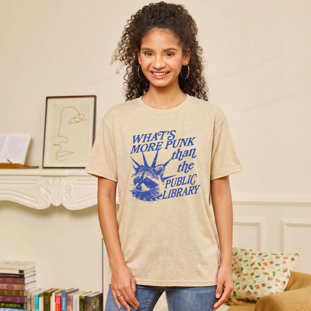 Pagewings Soft What's More Punk Than The Public Library Unisex Heather T-Shirt