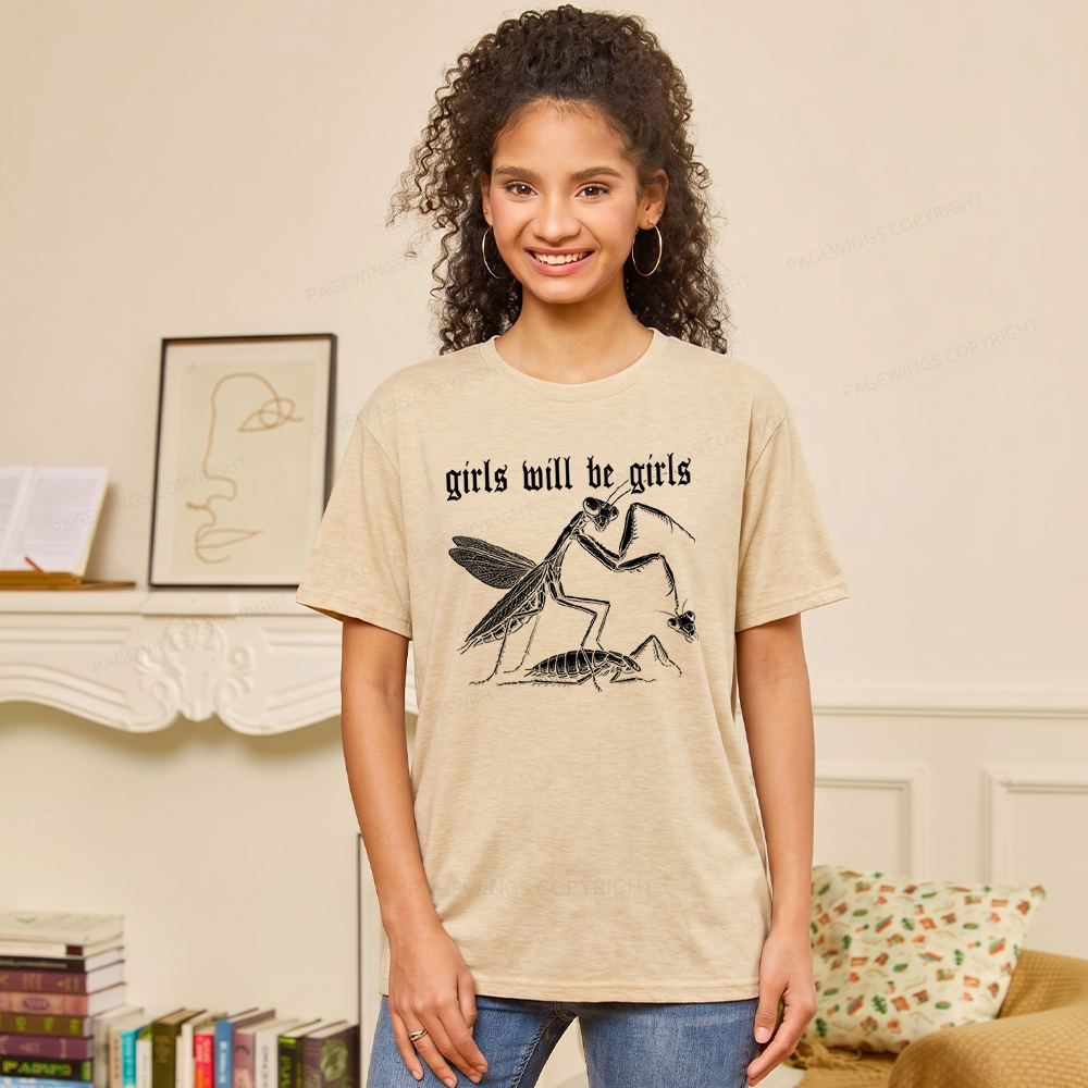 Pagewings Soft Girls Will Be Girls Unisex Heather T-Shirt