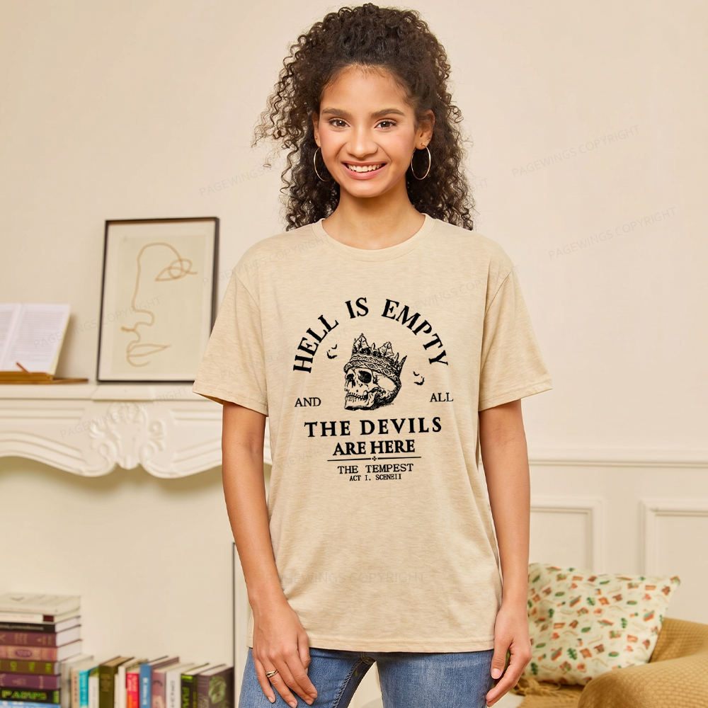 Pagewings Soft Hell is Empty and all the Devils are Here Unisex Heather T-Shirt