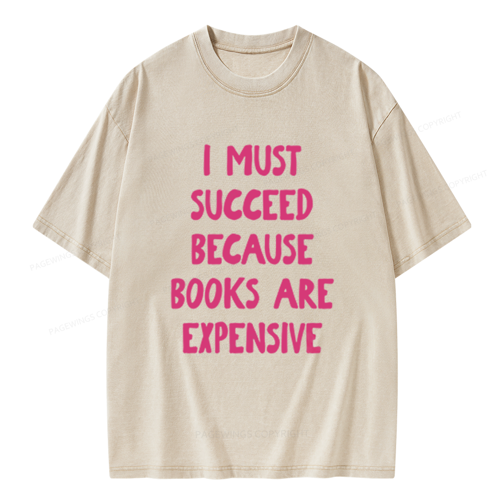Pagewings Books Are Expensive Unisex Washed T-shirt