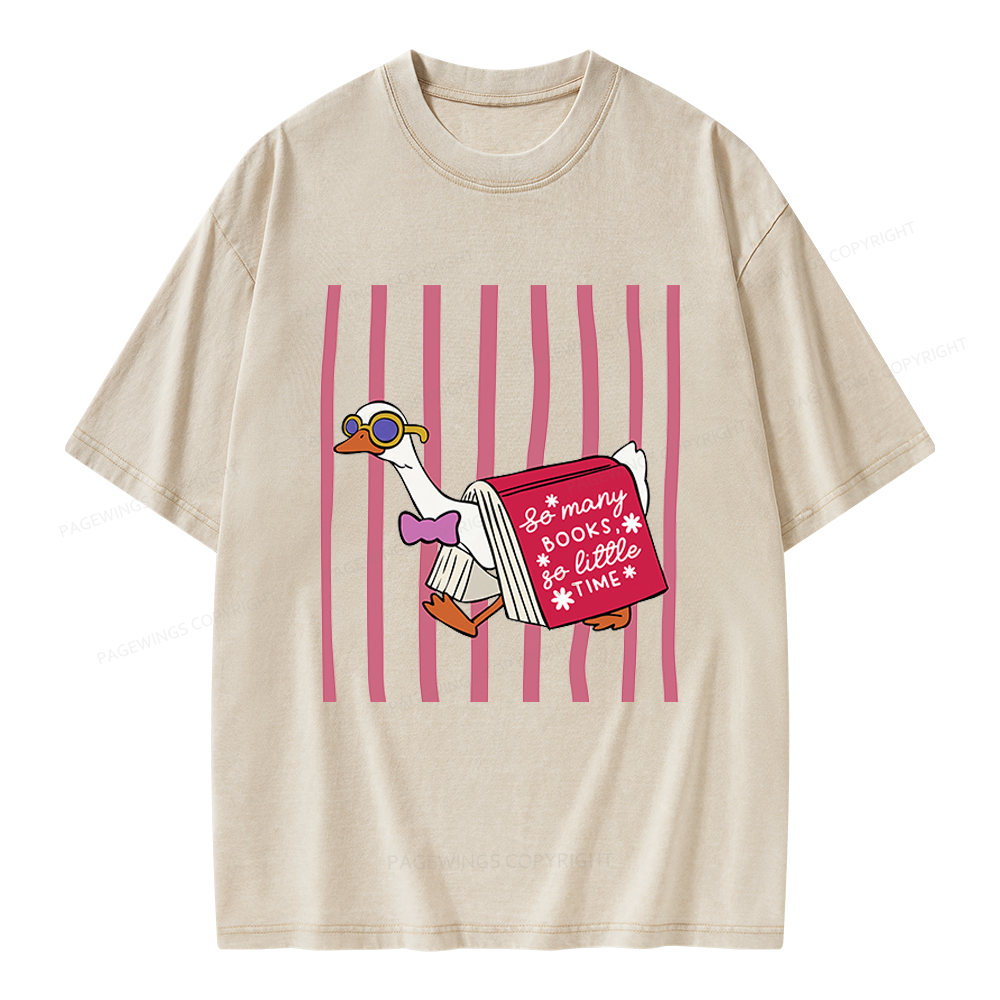 Pagewings So Many Books Unisex Washed T-shirt