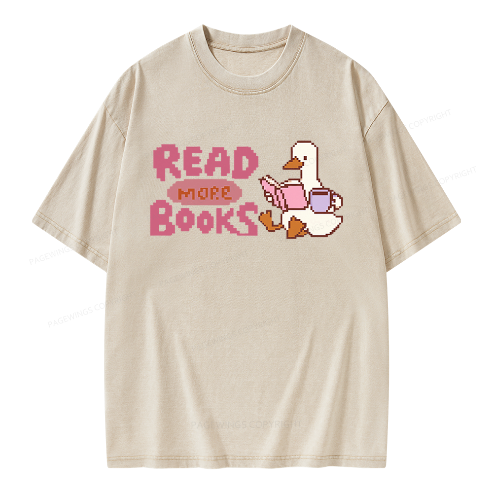 Pagewings Read More Books Unisex Washed T-shirt