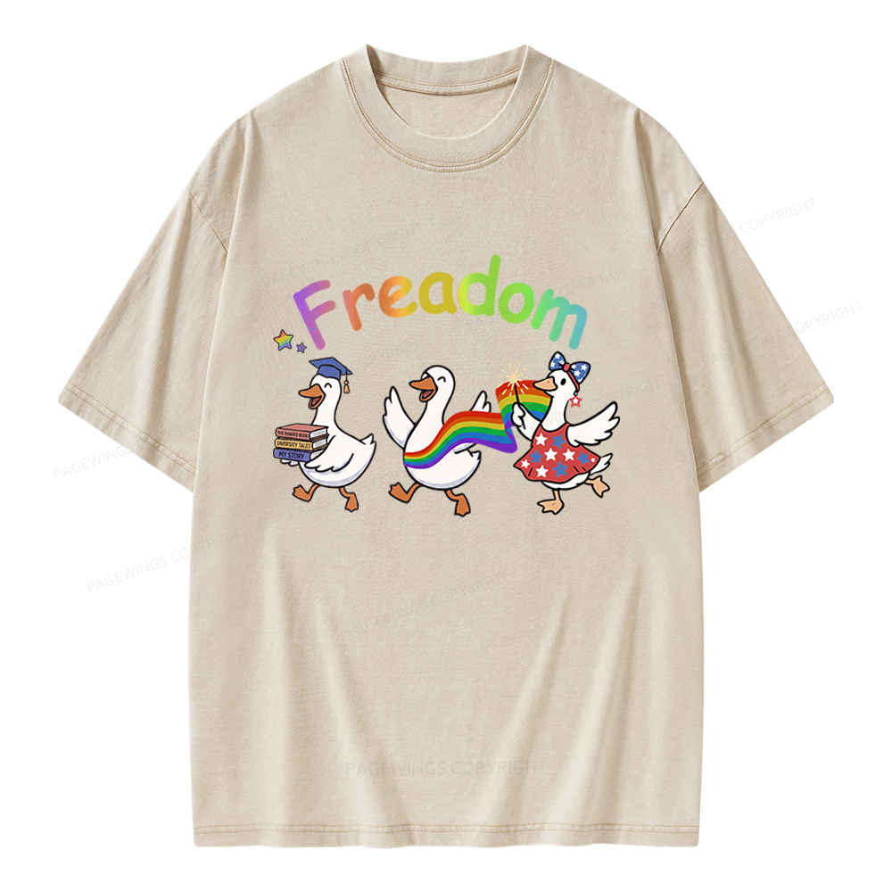 Pagewings Freadom Unisex Washed T-shirt