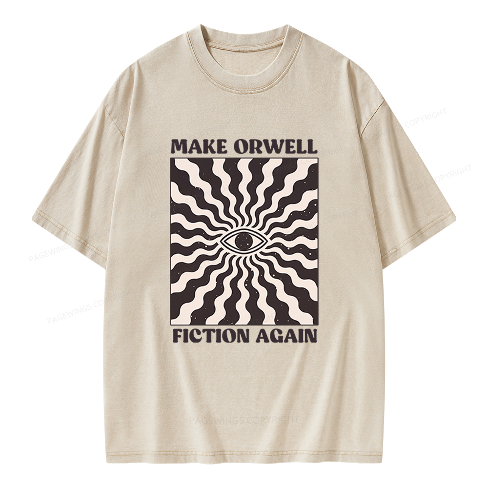 Pagewings Make Orwell Fiction Again Unisex Washed T-shirt