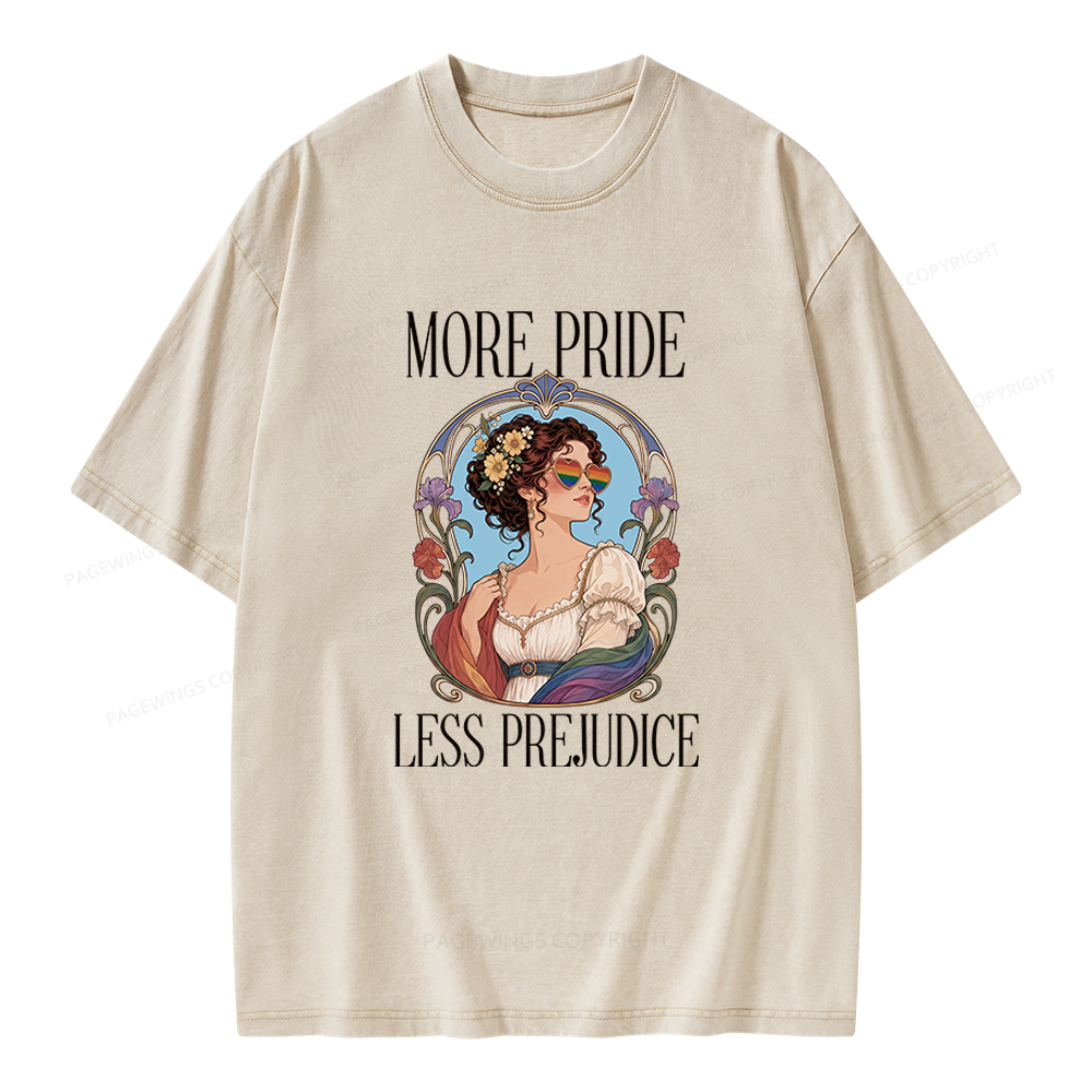 Pagewings More Pride Less Prejudice Unisex Washed T-shirt