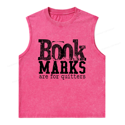 Pagewings Book Marks Are For Quitters Unisex Washed Tank Top