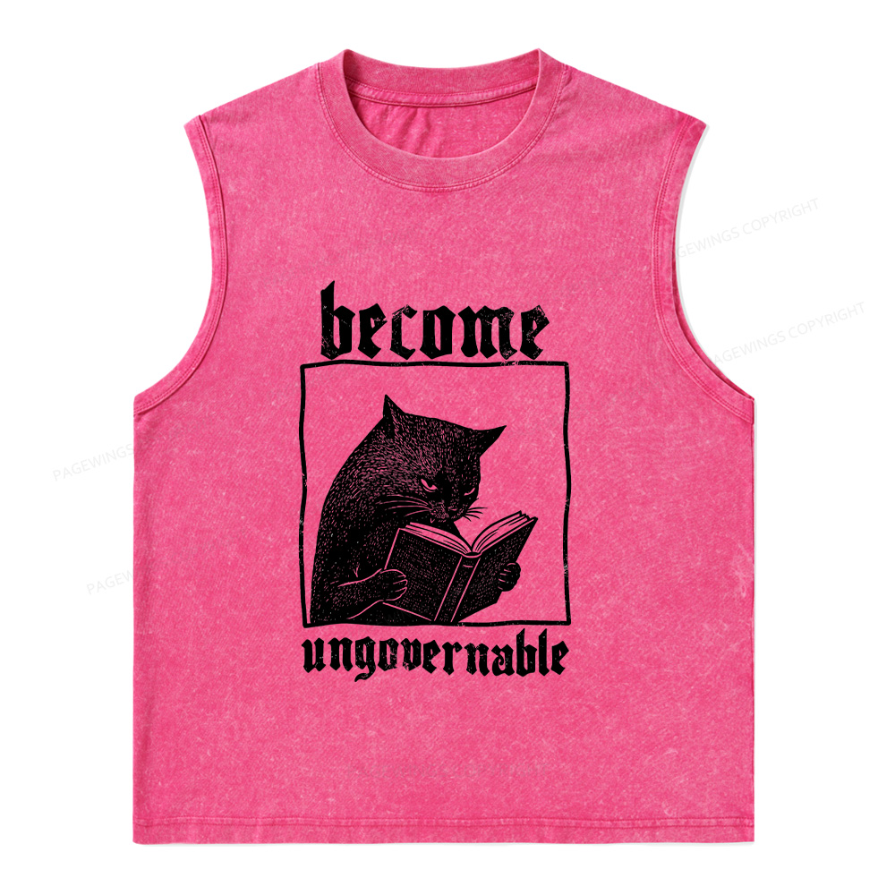 Pagewings Become Ungovernable Unisex Washed Tank Top