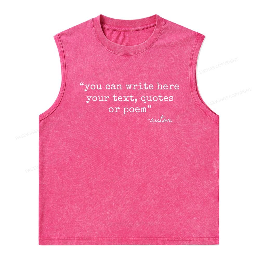 Pagewings Personalized Quote Unisex Washed Tank Top