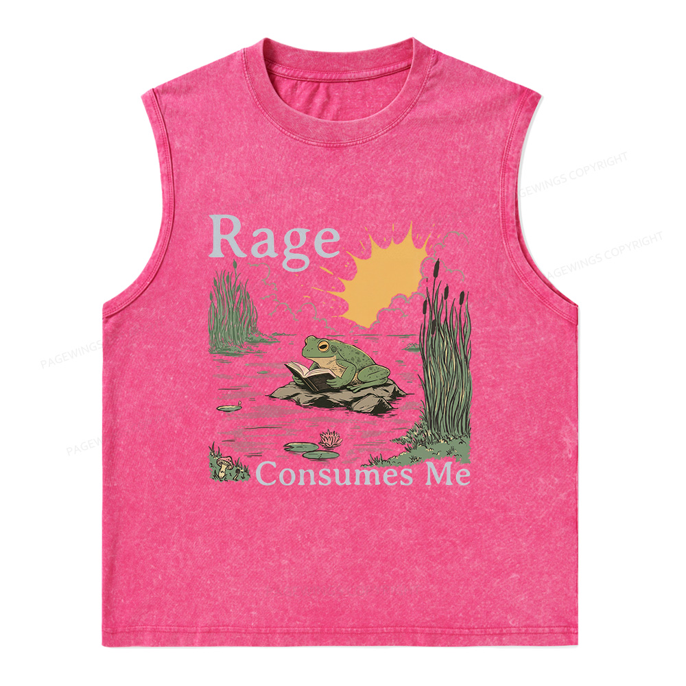 Pagewings Rage Consumes Me Unisex Washed Tank Top