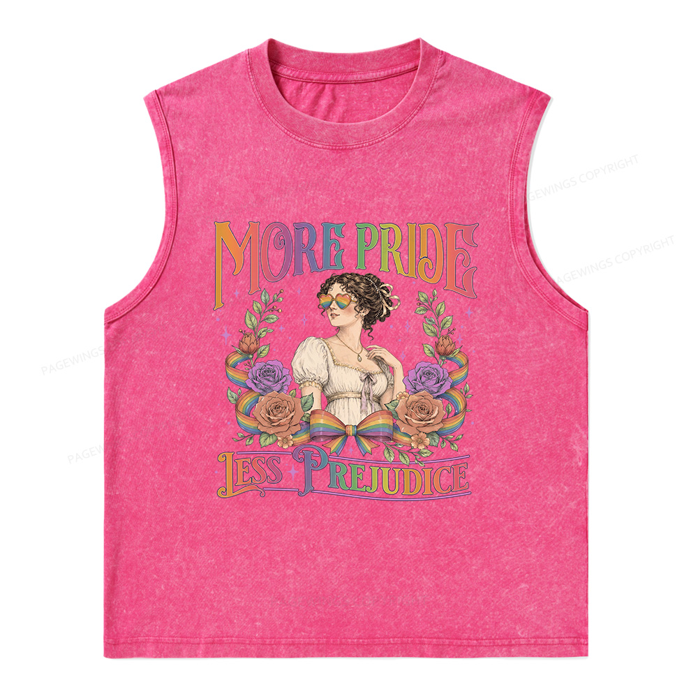 Pagewings More Pride Less Prejudice Unisex Washed Tank Top