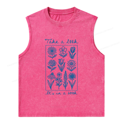 Pagewings Take A Look It’s In A Book Unisex Washed Tank Top