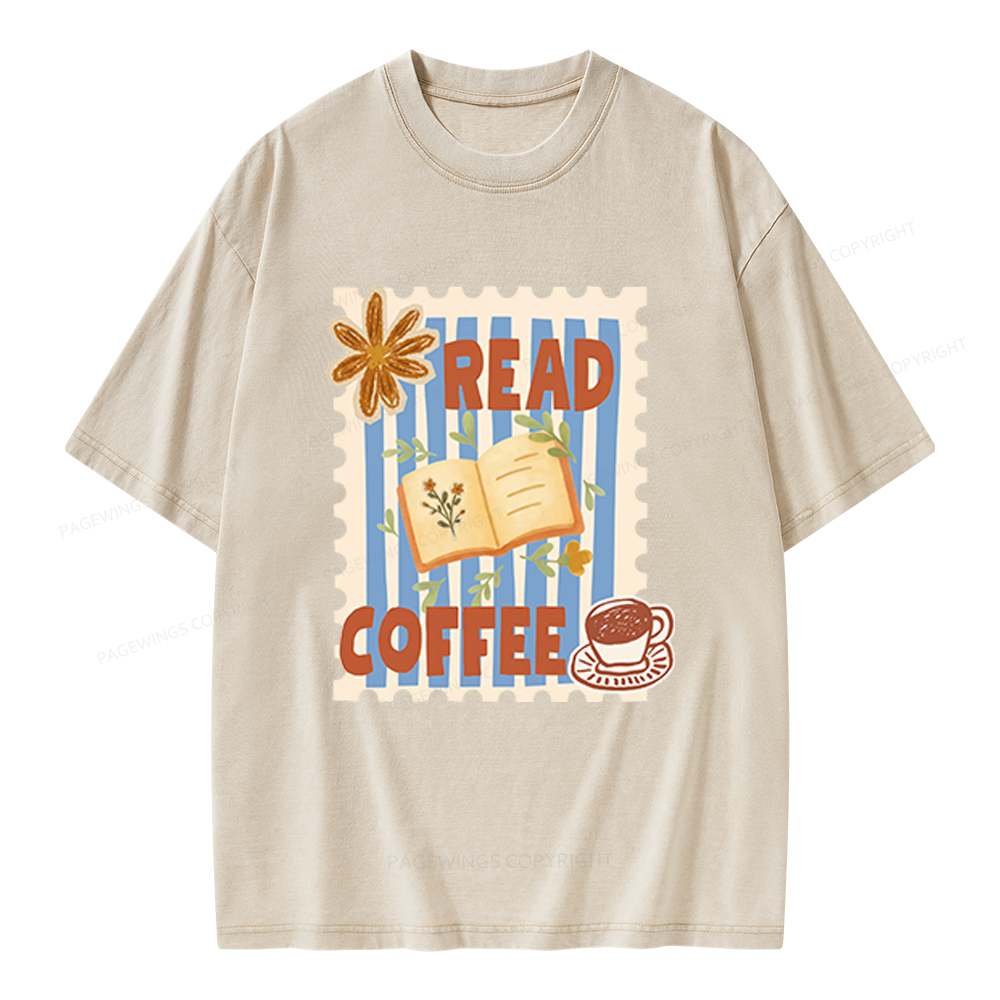 Pagewings Coffee And Read Unisex Washed T-shirt
