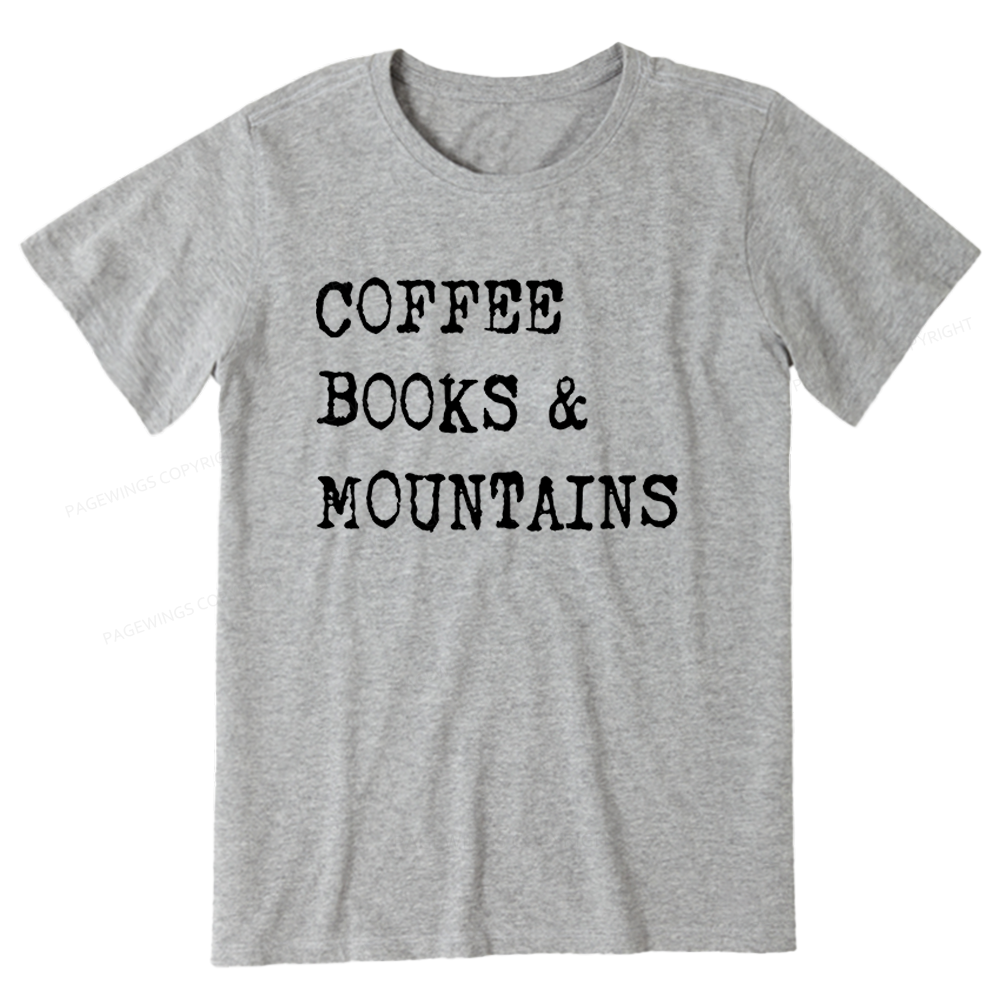 Pagewings Coffee Books Mountains Unisex Classic T-shirt