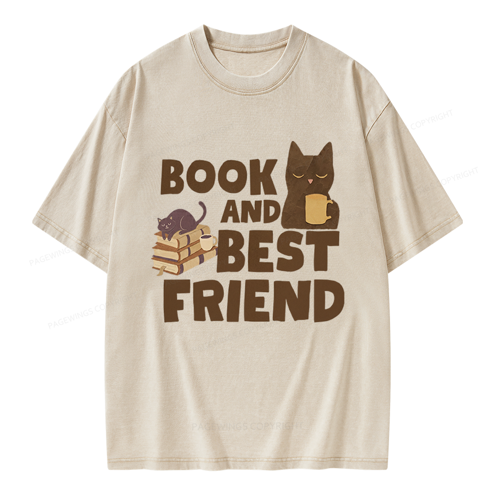 Pagewings Book And Best Friend Unisex Washed T-shirt