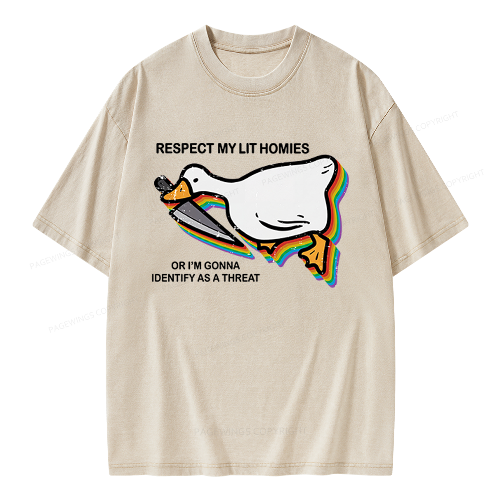 Pagewings Respect My Lit Homies Unisex Washed T-shirt