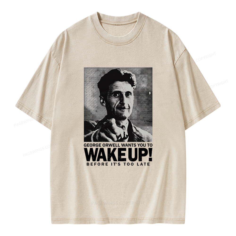 Pagewings Wake Up Unisex Washed T-shirt