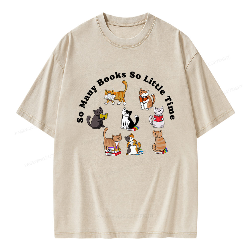 Pagewings So Many Books So Little Time Unisex Washed T-shirt