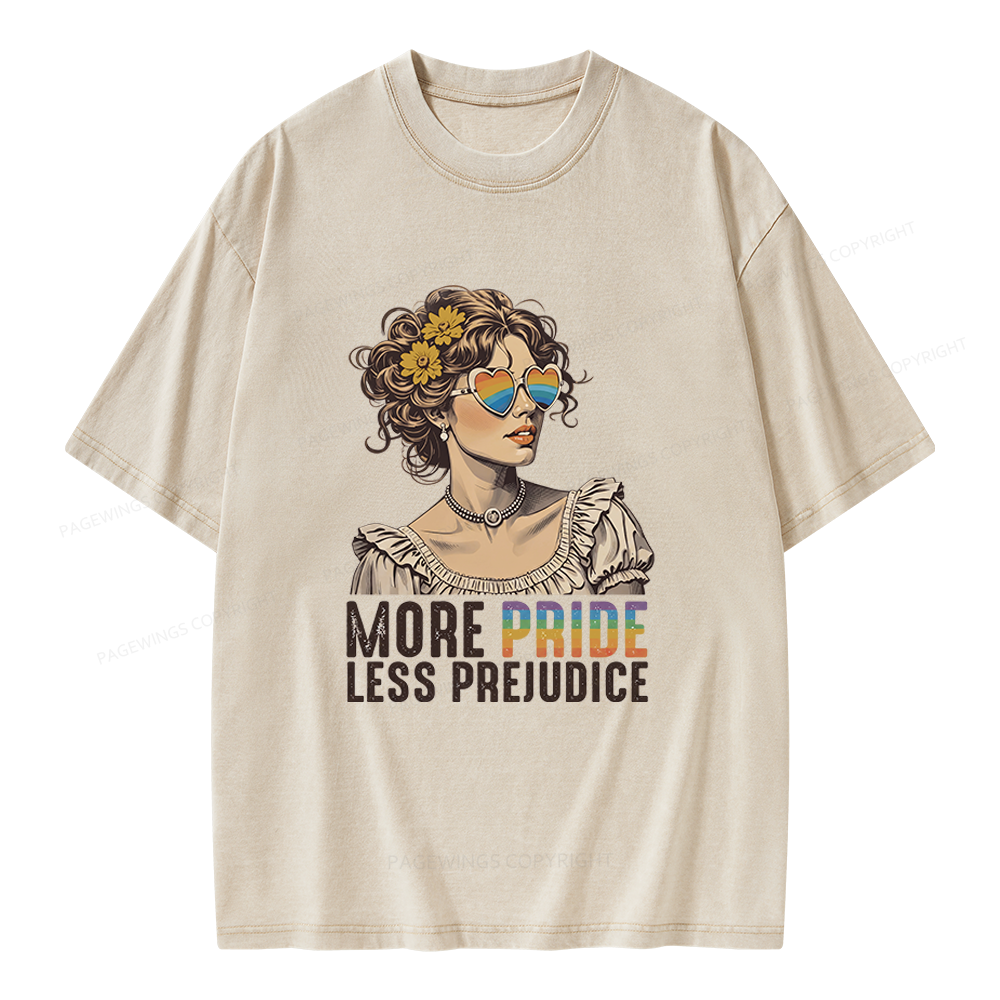 Pagewings More Pride Less Prejudice Unisex Washed T-shirt