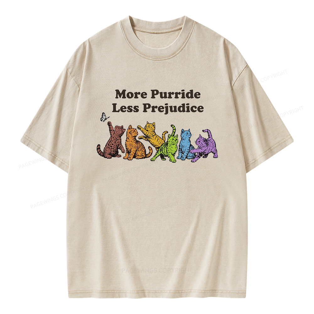 Pagewings More Purride Less Prejudice Unisex Washed T-shirt