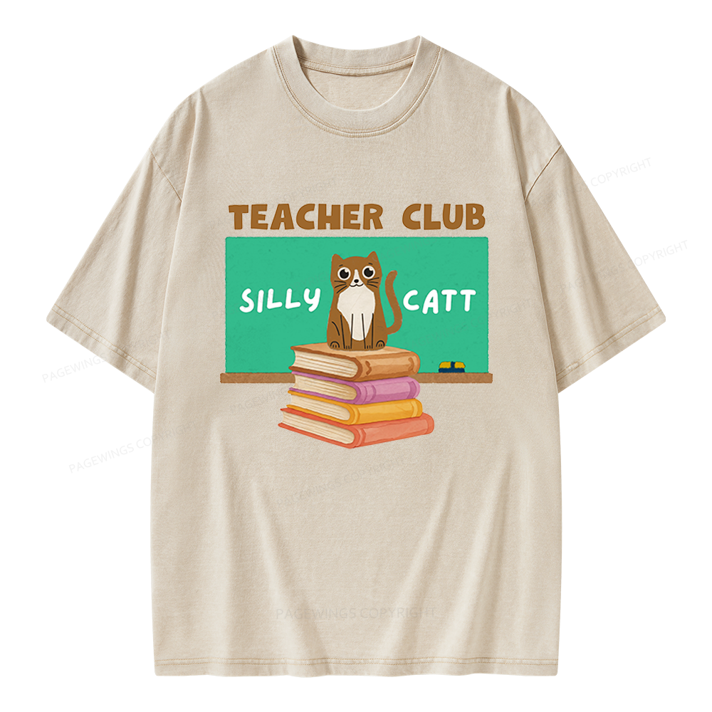 Pagewings Teacher Club Unisex Washed T-shirt