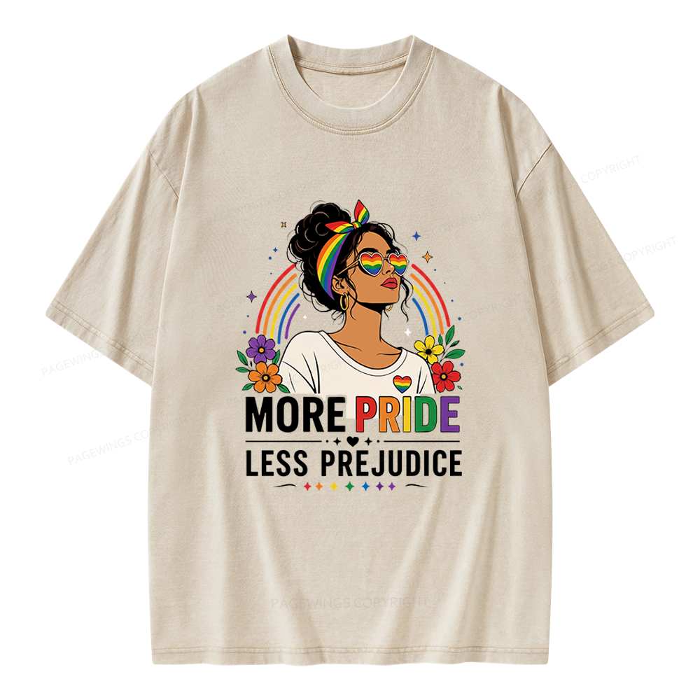 Pagewings More Pride Less Prejudice Unisex Washed T-shirt