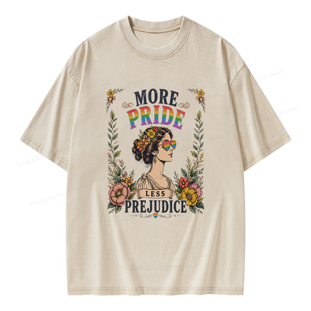Pagewings More Pride Less Prejudice Unisex Washed T-shirt