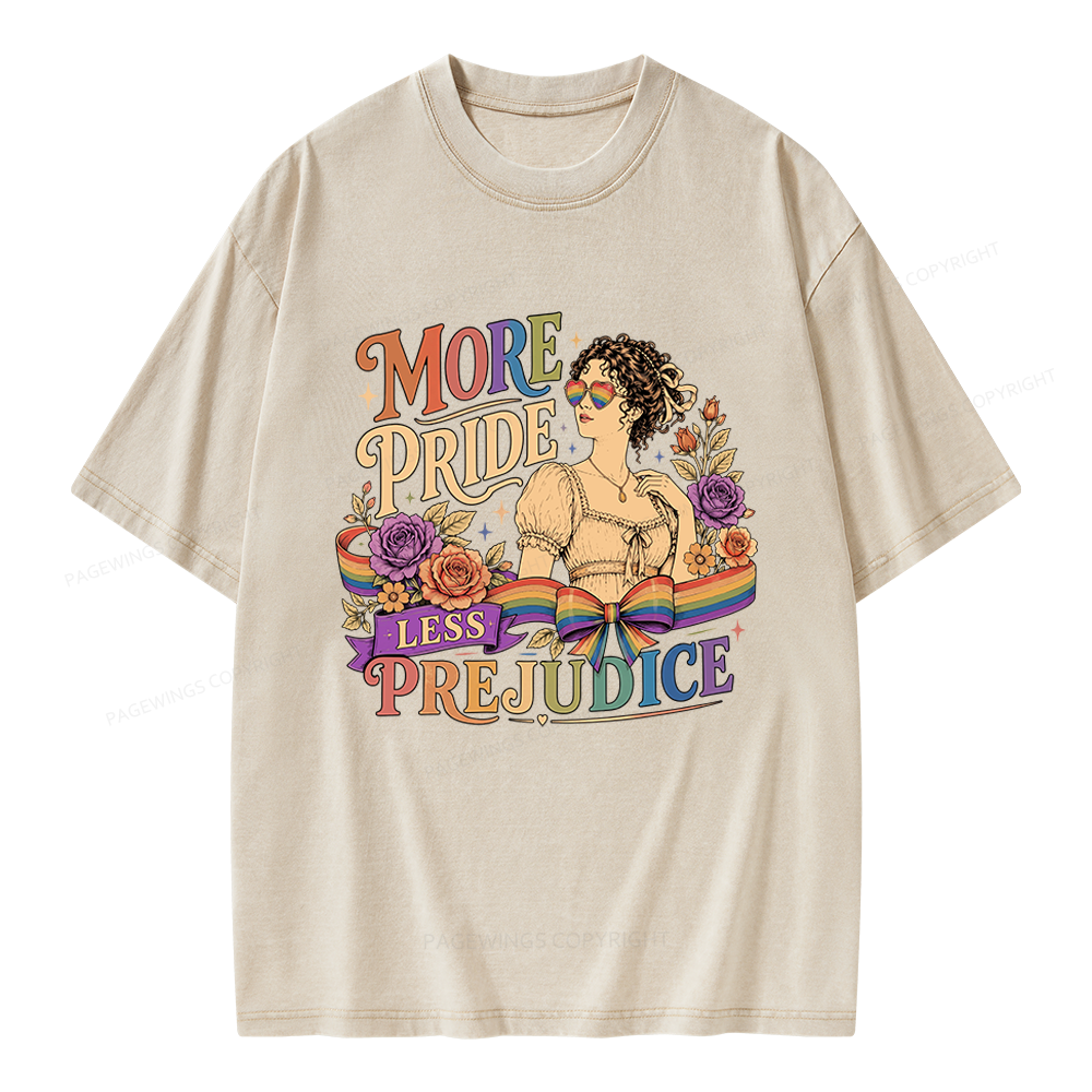 Pagewings More Pride Less Prejudice Unisex Washed T-shirt