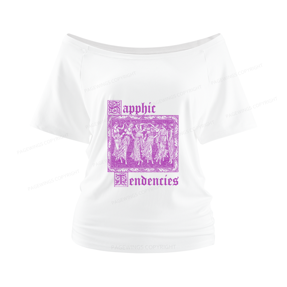 Pagewings Sapphic Tendencies Women Off Shoulder T-shirts