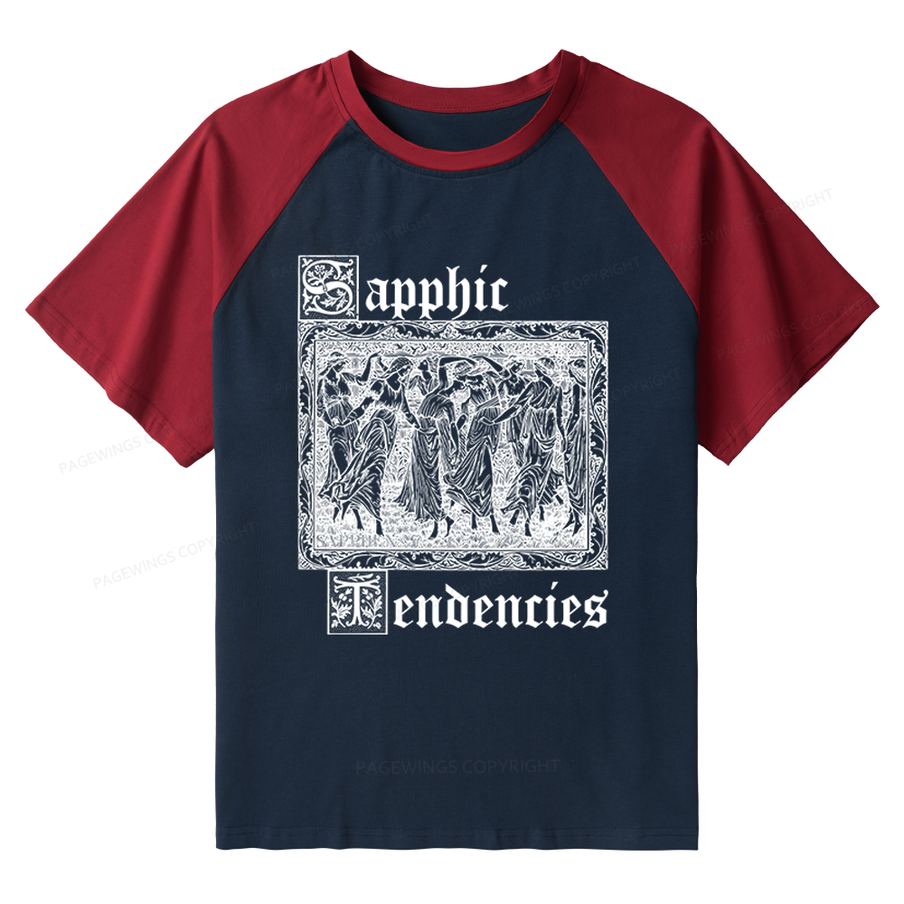 Pagewings Sapphic Tendencies Raglan T-shirt