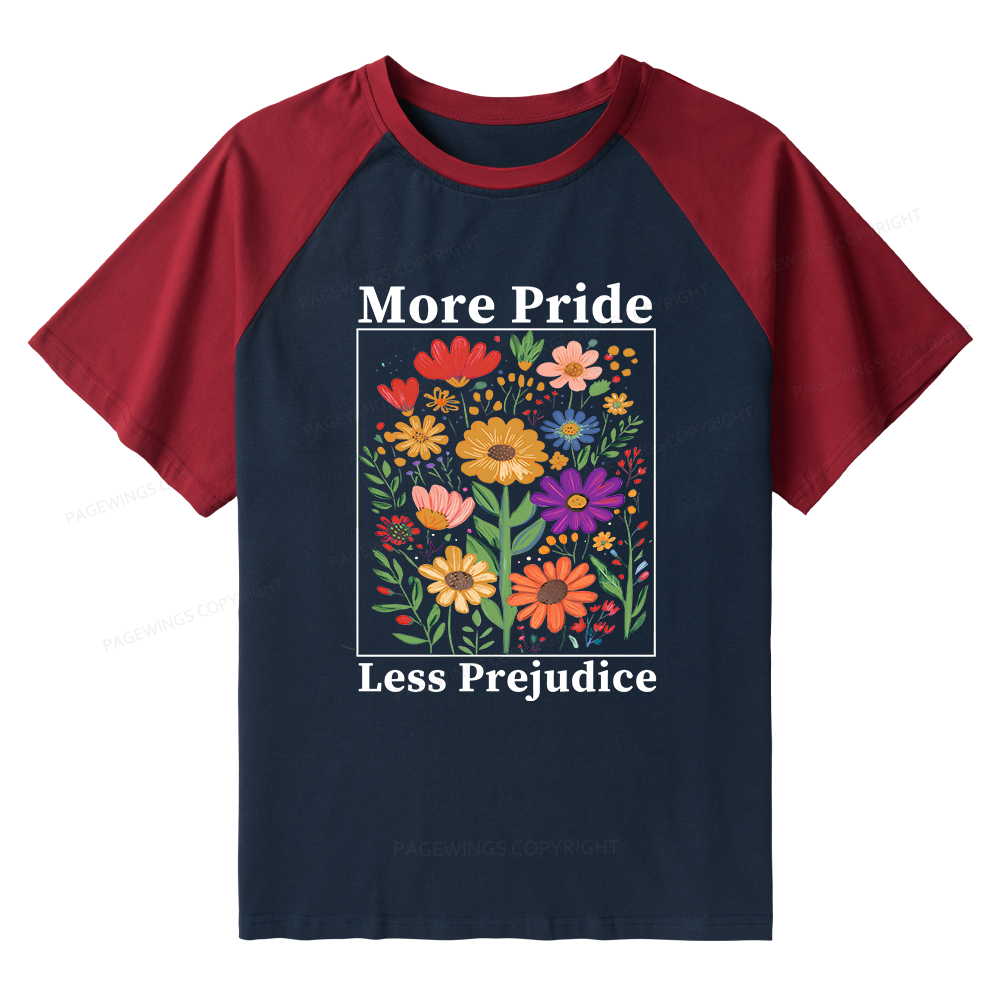 Pagewings More Pride Less Prejudice Raglan T-shirt