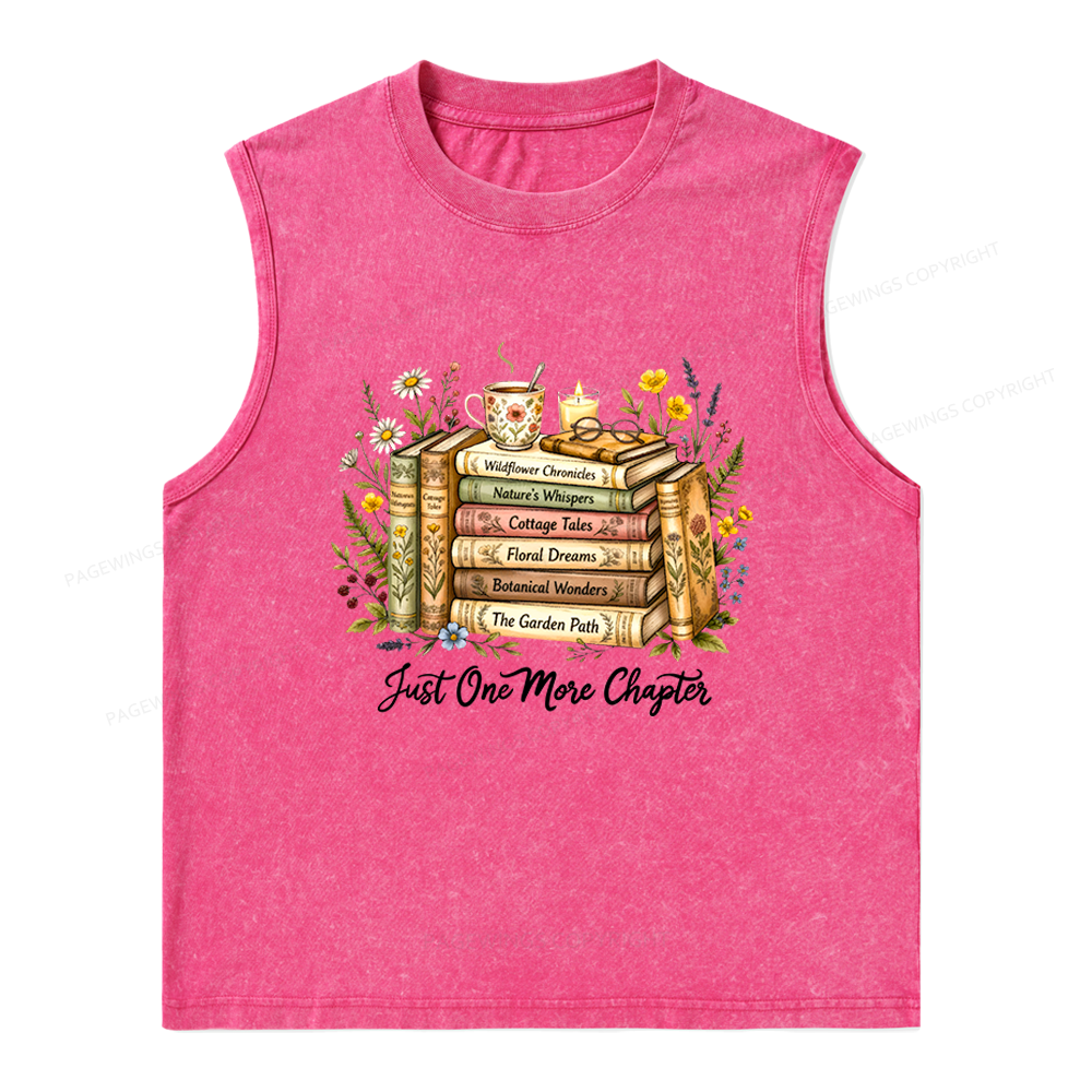 Pagewings Just One More Chapter Unisex Washed Tank Top