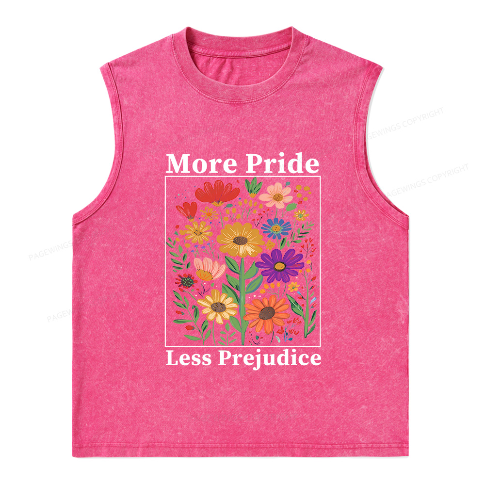 Pagewings Pagewings More Pride Less Prejudice Unisex Washed Tank Top
