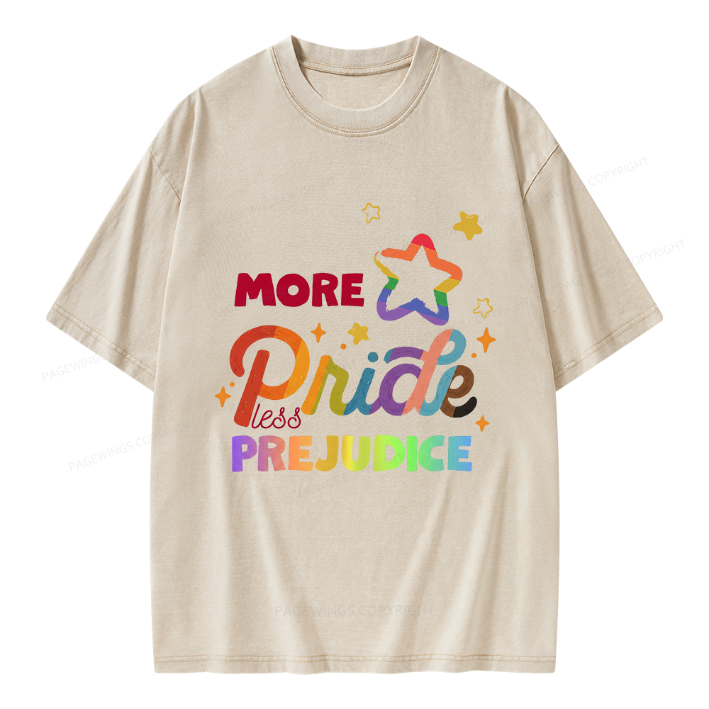 Pagewings More Pride Less Prejudice Unisex Washed T-shirt