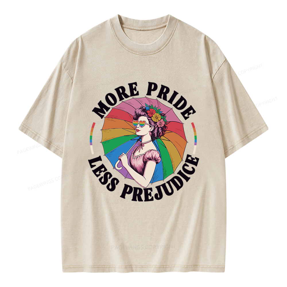 Pagewings More Pride Less Prejudice Unisex Washed T-shirt