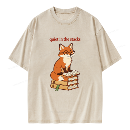 Pagewings Quiet In The Stacks Unisex Washed T-shirt