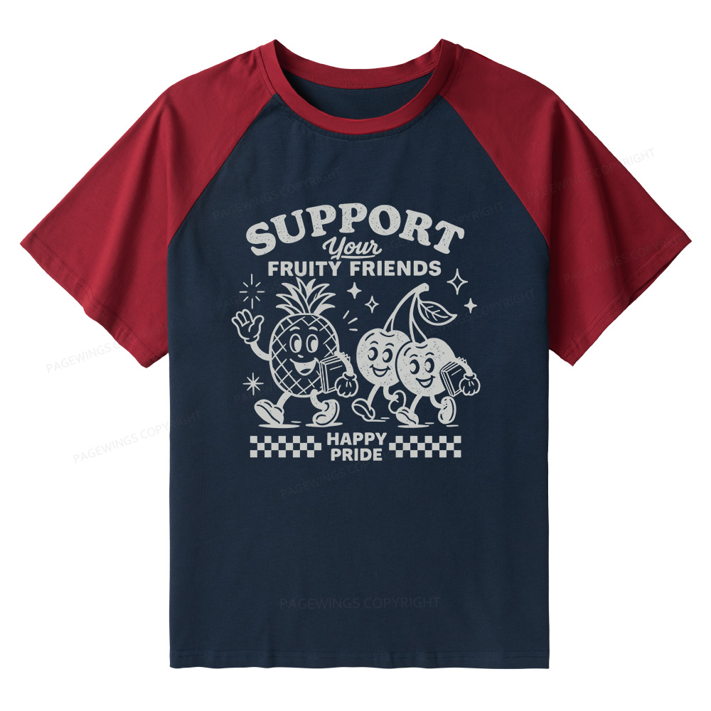 Pagewings Fruity Friends Raglan T-shirt