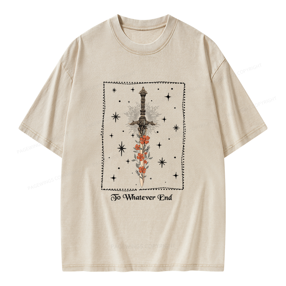 Pagewings To Whatever End Unisex Washed T-shirt