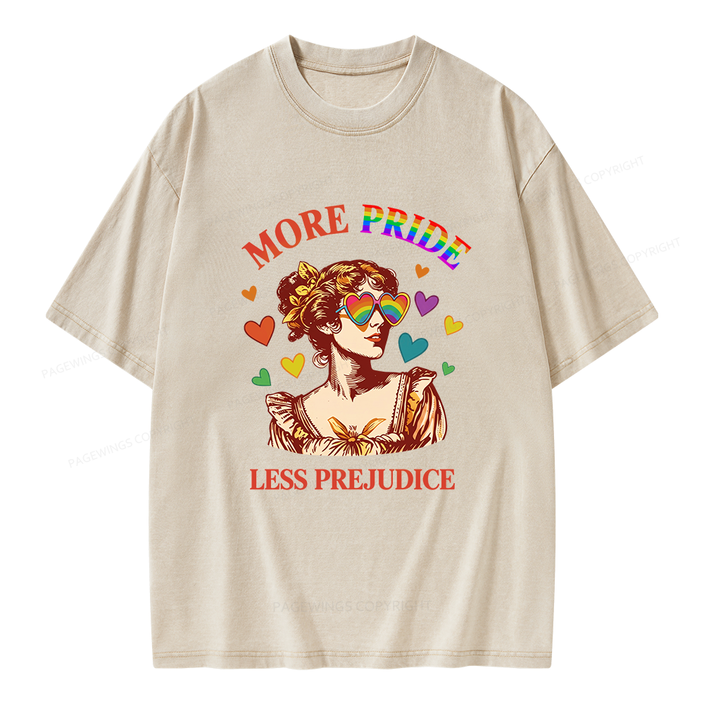 Pagewings More Pride Less Prejudice Unisex Washed T-shirt
