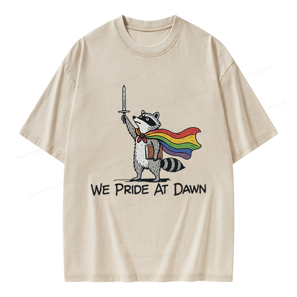 Pagewings We Pride At Dawn Unisex Washed T-shirt